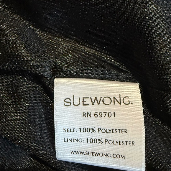 Sue Wong Nocturne Halter Pleated Beaded Gown Size 8 Travilla Style Black & Gold - Picture 8 of 8